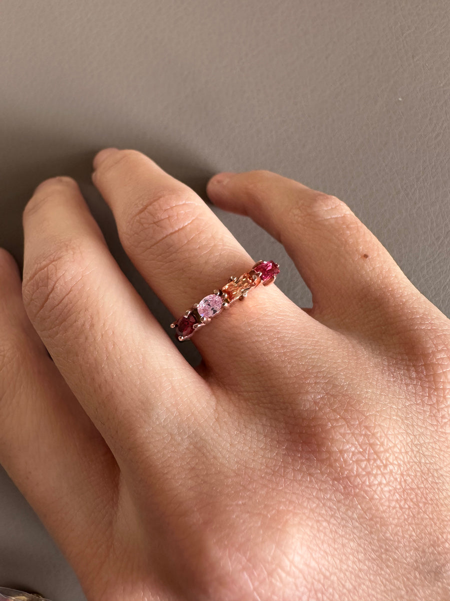 Alissa Pink Multistone Ring