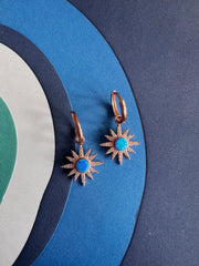 Alissa Blue Enamel Star Pave Earrings-Alissa-Emila-1