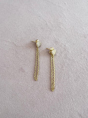 Alissa Gold Heart Chain Earrings-Alissa-Emila-1