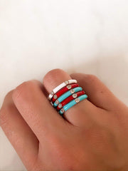 Alissa Mira Enamel Ring-Ring-Alissa-Turquoise Enamel-Emila-1