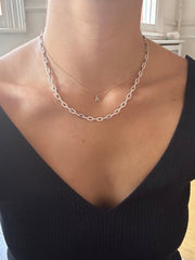 Alissa Silver Connecting Chain Necklace-Necklace-Alissa-Emila-1