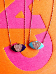Alissa Turquoise Enamel Heart Necklace-Alissa-Emila-4