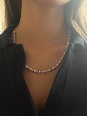 Mers Love Generation Purple Enamel Necklace-Necklace-Mers-Emila-1