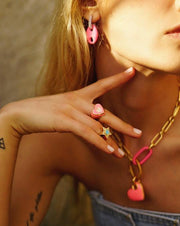 Mers Star Enamel Ring-Ring-Mers-8-Pink-Emila-1