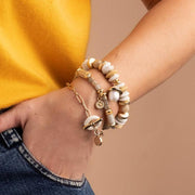 Akola Peony Scalloped Charm Bracelet-Bracelet-Akola-Emila-1