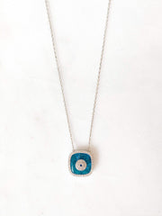 Alissa Aria Square Evil Eye Necklace-Necklace-Emila-Silver-Emila-1