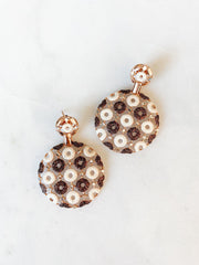 Alissa Brown & Beige Round Earrings-Earrings-Alissa-Emila-1