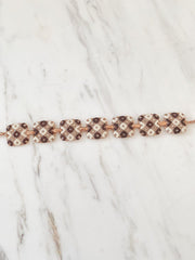 Alissa Brown & Beige Square Bracelet-Bracelet-Alissa-Emila-1