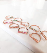 Alissa Crown Stacker Rings-Ring-Alissa-5-Navy-Silver-Emila-1