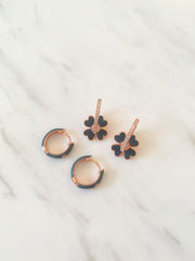 Alissa Grey Enamel Clover Earrings-Earrings-Alissa-Emila-1