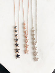 Alissa Lexi Multistar Drop Necklace-Necklace-Emila-Black-Emila-1