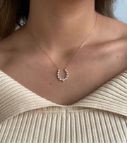 Alissa Lucky Horseshoe Pendant-Necklace-Alissa-Navy-Emila-1