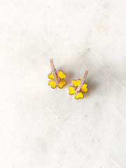 Alissa Mustard Clover Earrings-Earrings-Alissa-Emila-1