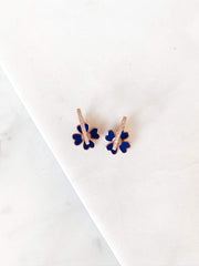 Alissa Navy Enamel Clover Earrings-Earrings-Alissa-Emila-1