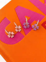 Alissa Pastel Pink Clover Earrings-Earrings-Alissa-Emila-1