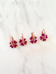 Alissa Purple Enamel Clovers-Earrings-Alissa-Emila-1