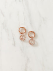 Alissa Rose Gold Peace Sign Earrings-Earrings-Alissa-Emila-1