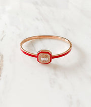 Alissa Rose Gold & Red Enamel Bangle-Bangle-Alissa-Emila-1