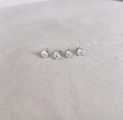 Alissa Round Silver Studs - Medium-Alissa-Emila-1