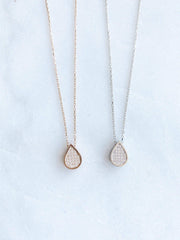 Alissa Swarovski Zirconia Pear Drop Pendant-Necklace-Emila-Silver-Emila-1