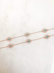 Alissa Three Stone Evil Eye Bracelet-Bracelet-Alissa-Emila-1