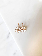 Alissa White Enamel Clover Earrings-Earrings-Alissa-Emila-1
