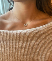 Alissa Zirconia Butterfly Necklace-Necklace-Alissa-Silver-Emila-1