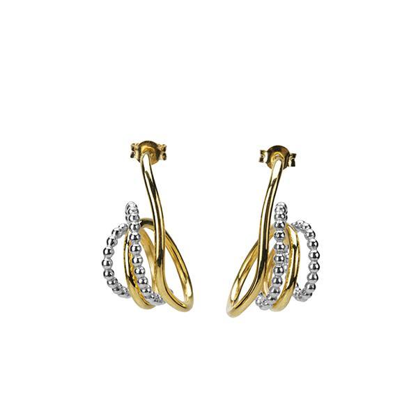 Bonvo Twisted Two Tone Hoop Earrings