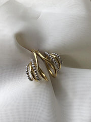 Bonvo Twisted Two Tone Hoop Earrings-Bonvo-Emila-1