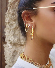Celeste Starre Tulum Gold Hoops-Earrings-Celeste Starre-Emila-1