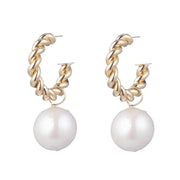 Dannijo Jackson Pearl Hoop Earrings-Earrings-Dannijo-Gold-Emila-1