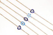 Emila Aria Evil Eye Chain Bracelet-Bracelet-Emila-Triangle-Navy-Rose Gold-Emila-1