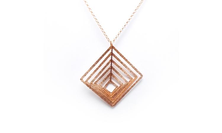 Intertwine square necklace