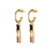 F+H Faded Multicolour Gemstone Earrings-Earrings-F+H Jewelry-Emila-1