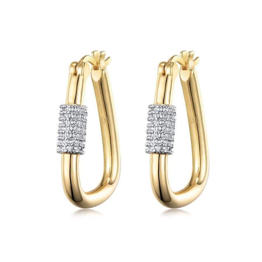 F+H Gold Runaway Hoops-Earrings-F+H Jewelry-Emila-2