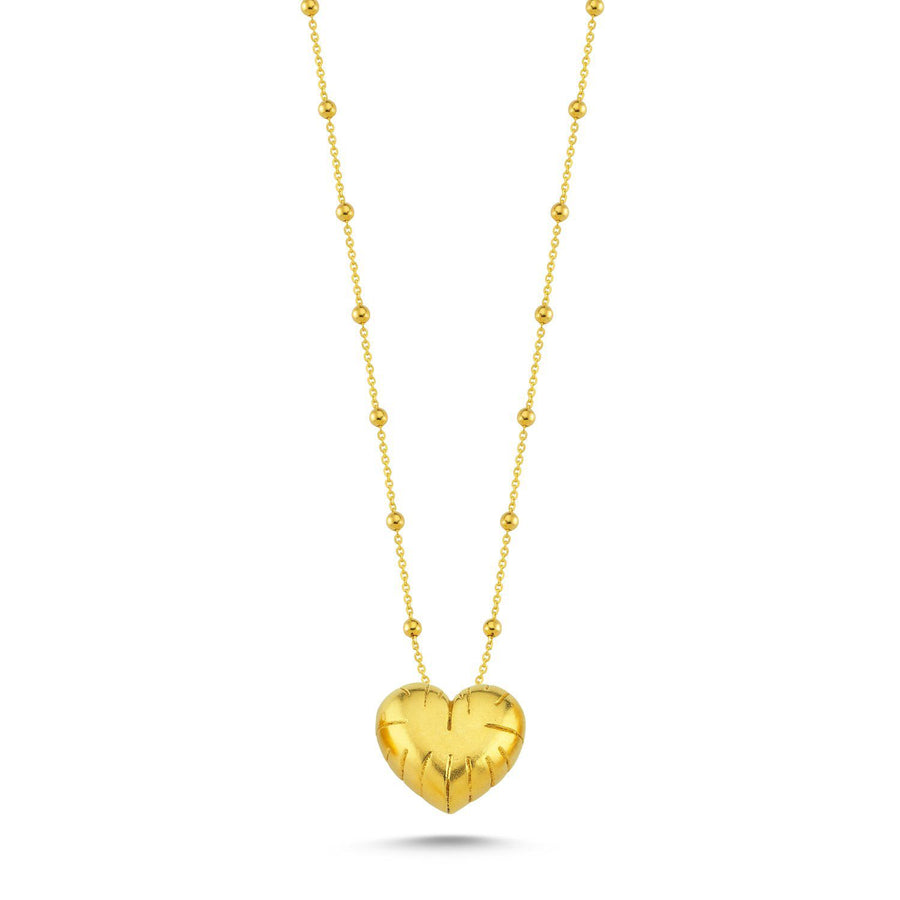 Mers Bubbly Me Gold Heart Necklace-Necklace-Mers-Accented Heart-Emila-2