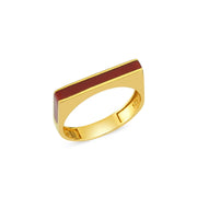 Mers Straight Enamel Ring-Ring-Mers-Burgundy-Emila-1
