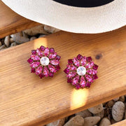Ninon Maksim Scarlet & Rose Crystal Earrings-Earrings-Ninon-Emila-1