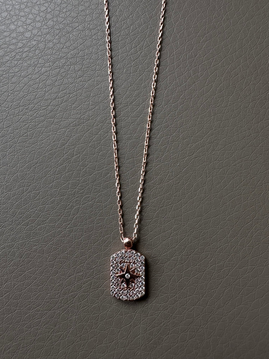 Alissa Rose Gold Star Pave Necklace