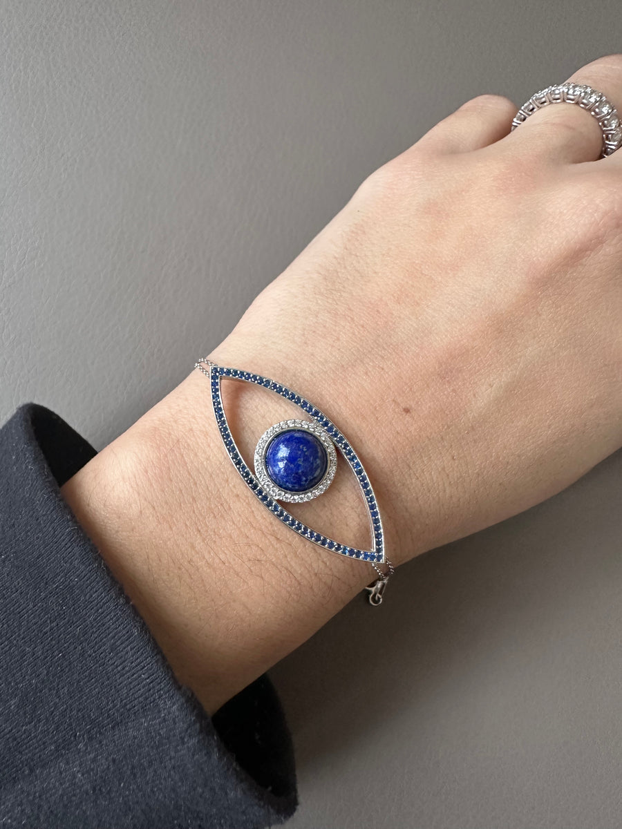 Alissa Navy Large Eye Bracelet