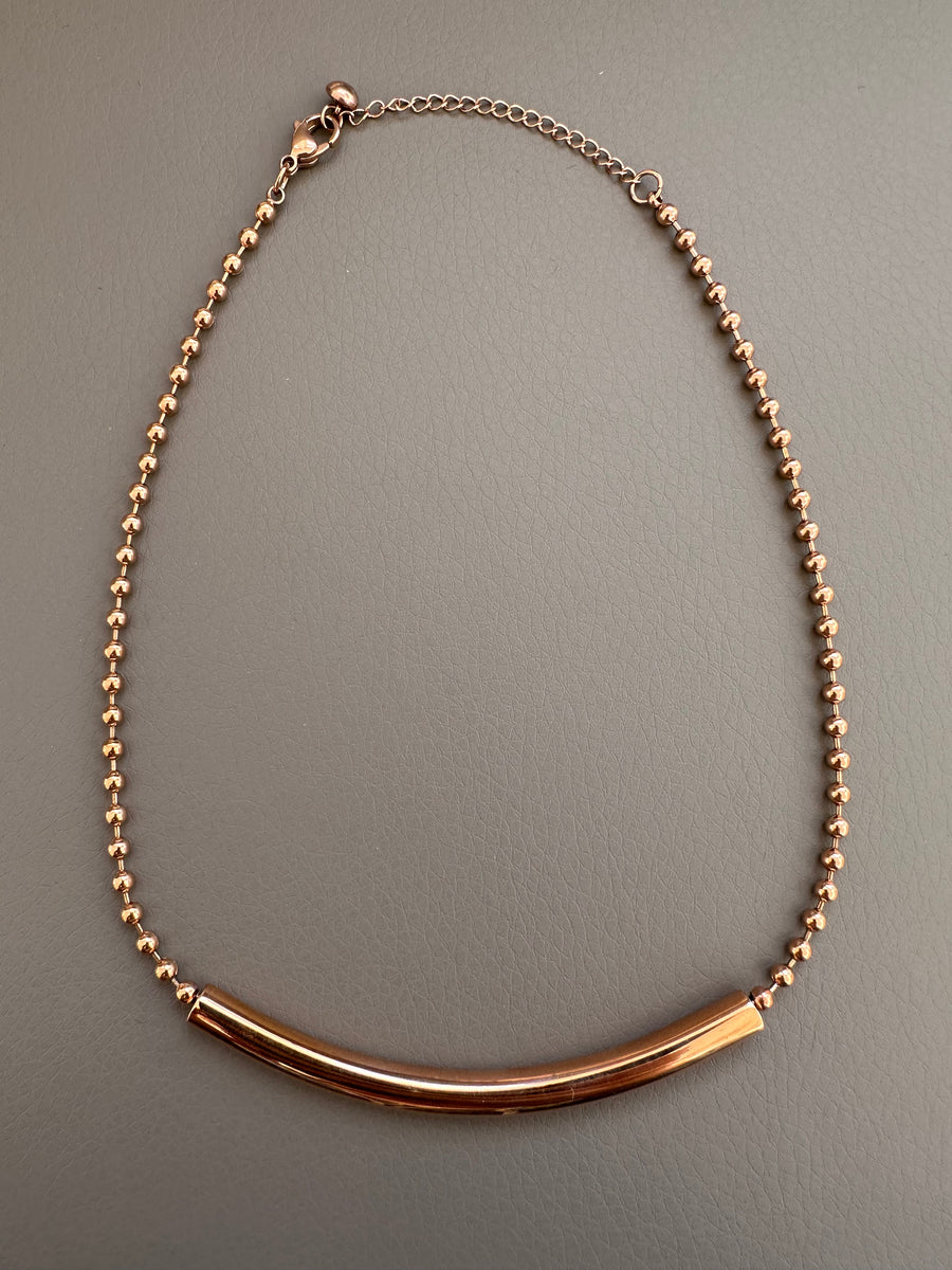 Maramz Rose Gold Oval Necklace