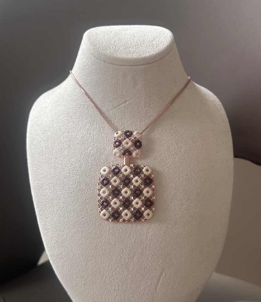 Alissa Double Square Crochet Necklace