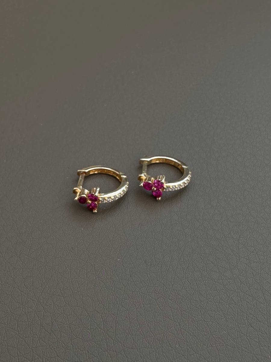 Alissa Pave Mini Triple Stone Earrings