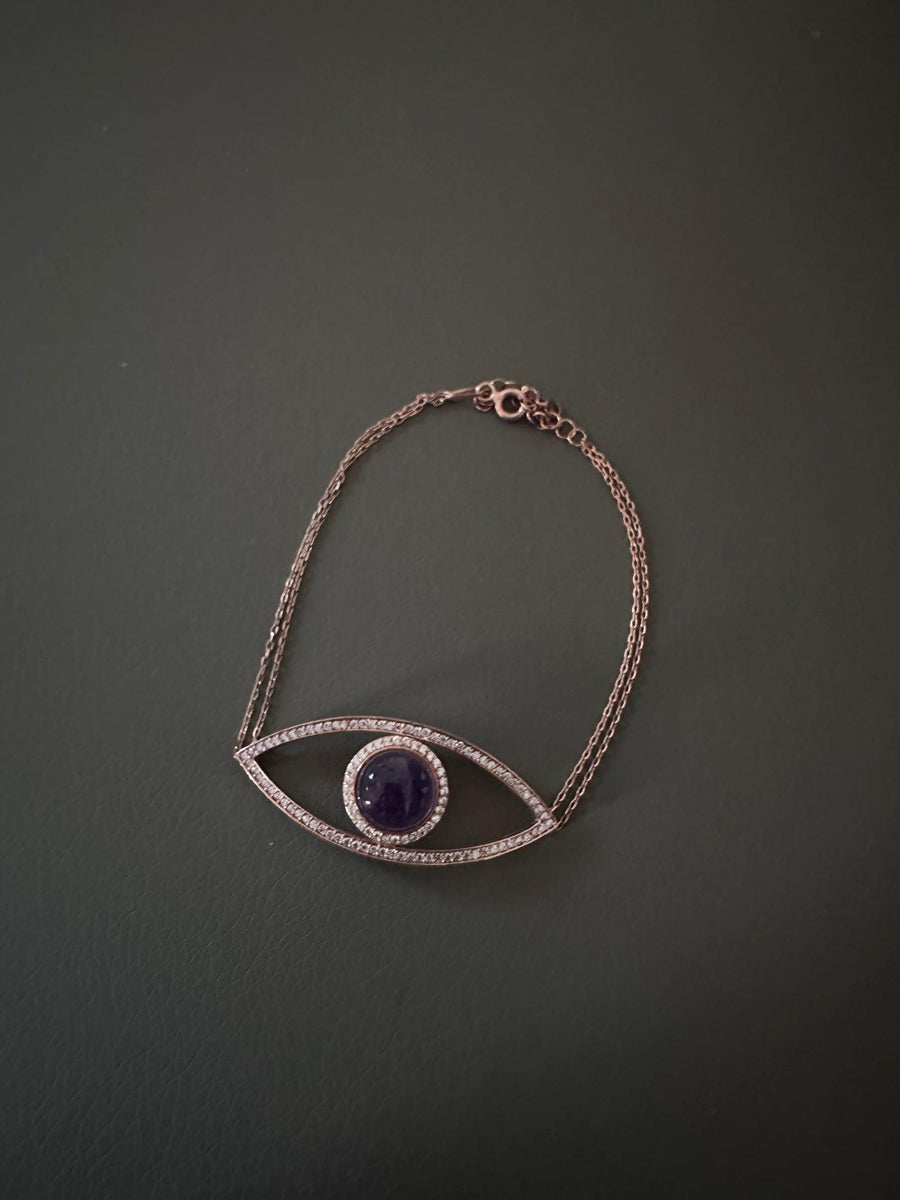 Alissa Amethyst Large Eye Bracelet-Bracelet-Alissa-Emila-3
