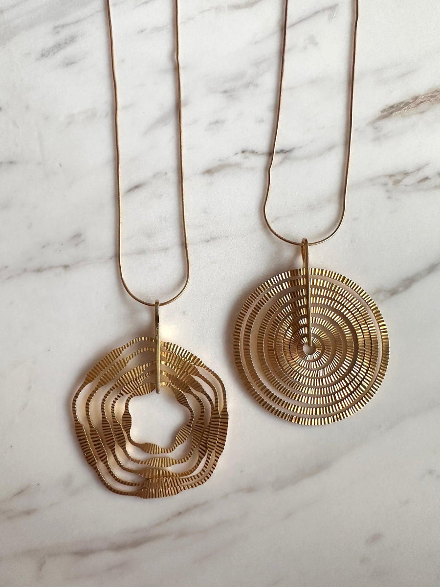 Alissa Intricate Gold Circular Pendant-Necklace-Emila-Emila-4