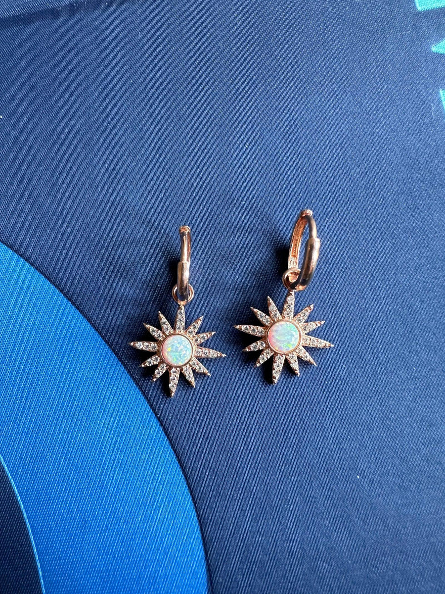 Alissa Rose Gold Pave Star Earrings-Earrings-Alissa-Emila-2