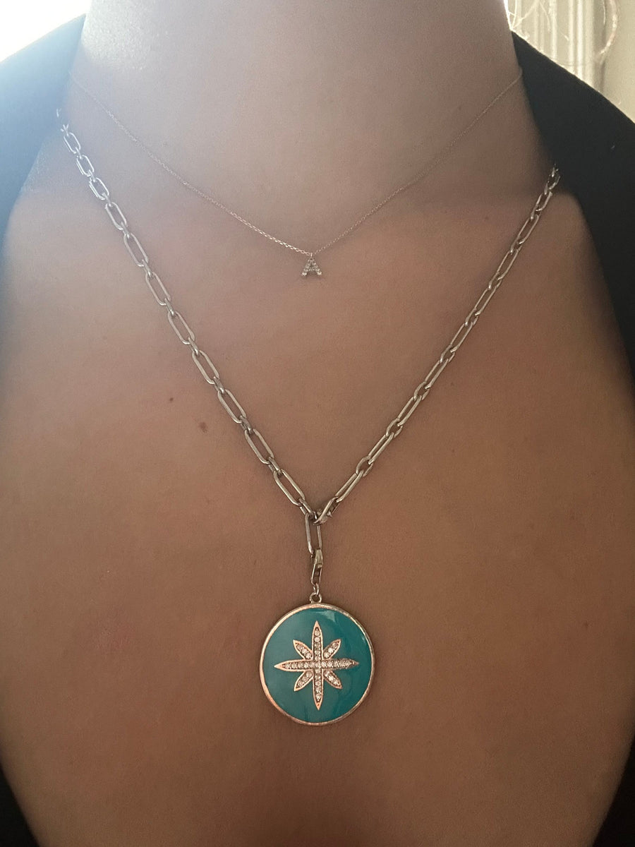 Alissa Turquoise Enamel Star Charm Pendant-Necklace-Alissa-Emila-2
