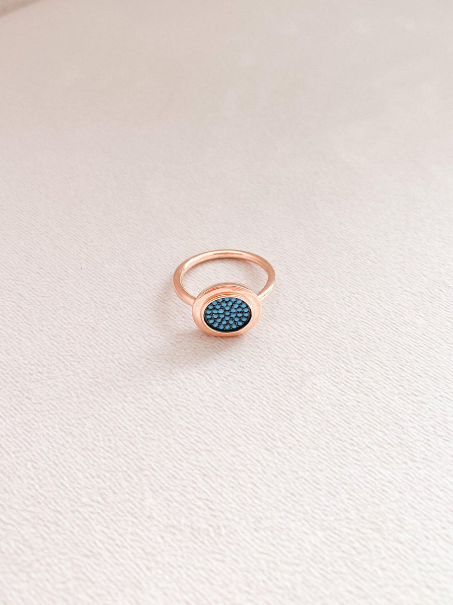 Alissa Turquoise Round Rose Gold Ring-Ring-Alissa-8-Emila-1