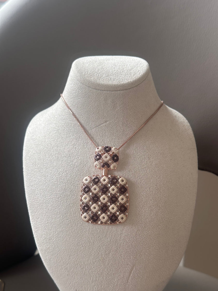 Alissa Double Square Crochet Necklace