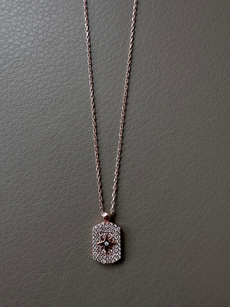 Alissa Rose Gold Star Pave Necklace